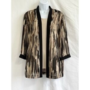 R & M Collection Abstract Open Front 3/4 Sleeve Jacket Coordinating Shell W 16